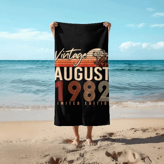 40th Birthday Of August 1982 Beach Towels