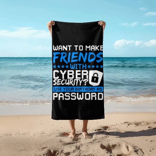 Cyber Security Password hacking Beach Towels