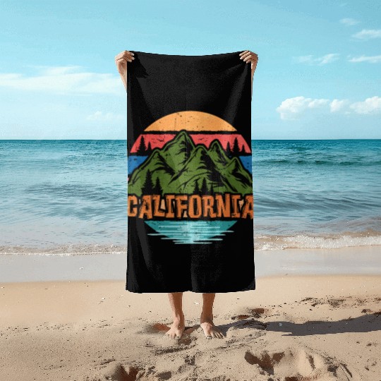 Retro California Surfen Fun Beach Towels