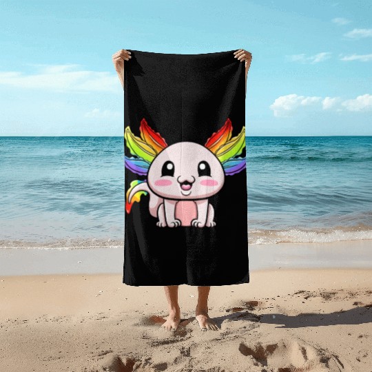 Axolotl LGBTQ Gay Pride Rainbow Flag LGBT Beach Towels