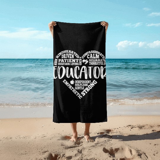 Educator Teacher appreciation subway art Beach Towels
