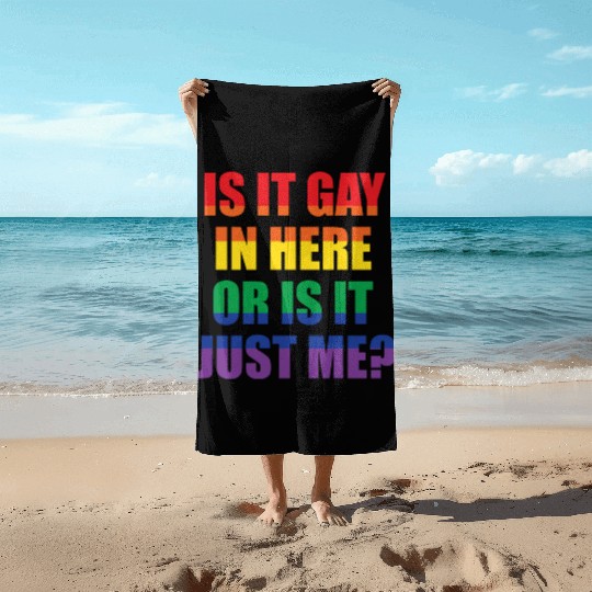 LGBT Funny Gay Lesbian Pride Rainbow Slogan Gift Beach Towels