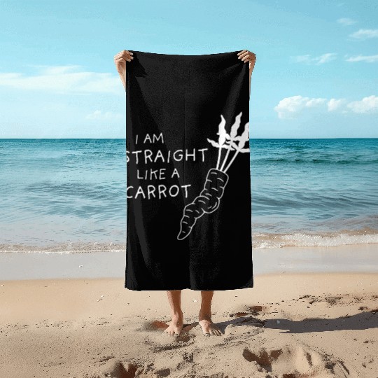 straight like a carrot - white uni II Beach Towels