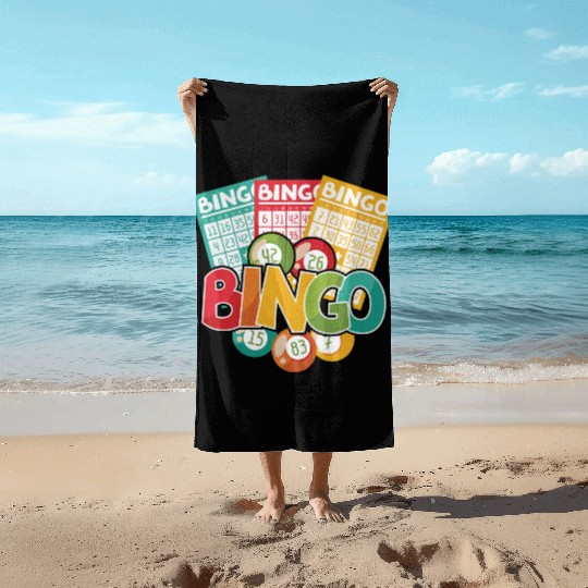Fun Lucky Bingo Gambling Night Balls Cards T Beach Towels
