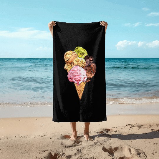 ice cream Beach Towels