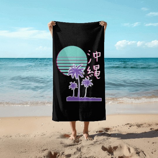 Japanese Okinawa Synthwave Streetwear Beach Towels