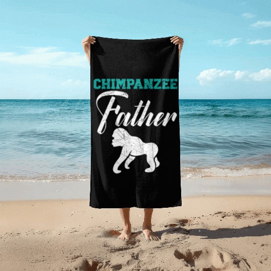 Chimpanzee Father Monkey Wildlife Animal Zookeeper Beach Towels