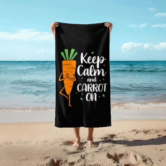 Funny Carrot Keep Calm And Carrot On Beach Towels