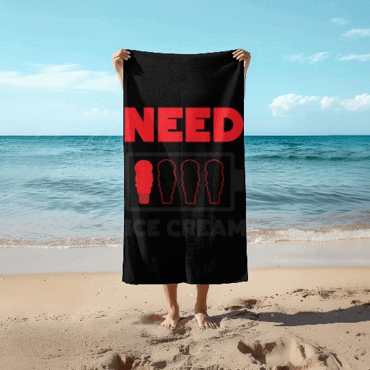 Ice Cream Battery Cone Need Ice Beach Towels