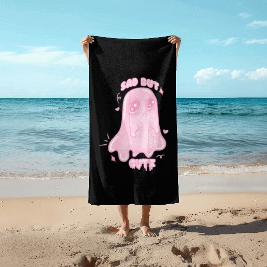 Pastel Goth Ghost | Sad but Cute | Creepy Cute Beach Towels
