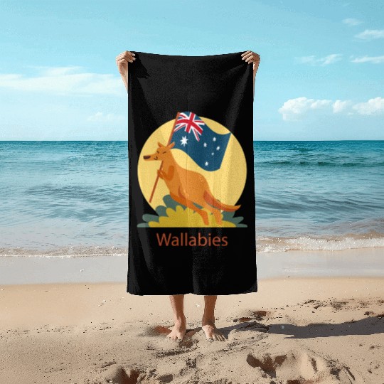 Wallabies Rugby australia sport team Beach Towels