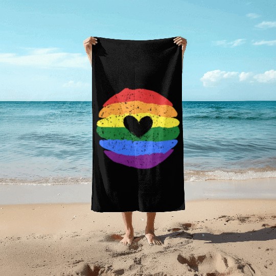 Lgbtq Gay Pride Month Rainbow Love Is Love Beach Towels