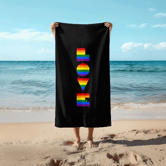 Lgbtq Gay Pride Month Rainbow Love Is Love Beach Towels