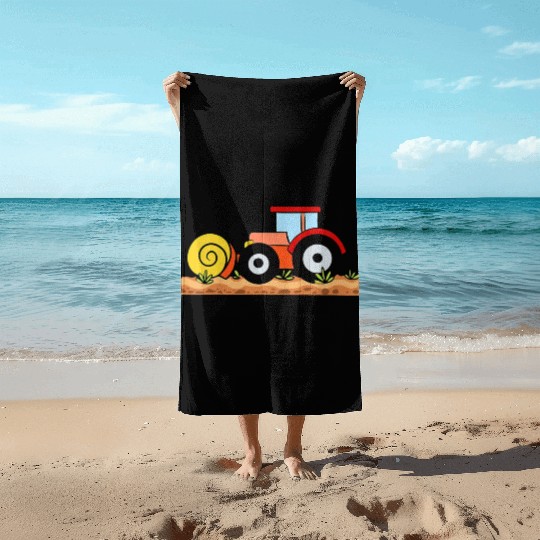 Farming Slurry Combine Harvester Beach Towels
