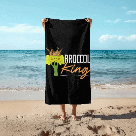 Broccoli King Broccoholic Vegetable Vegetarian Beach Towels