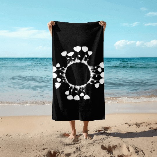 circle nature flowers roses Beach Towels