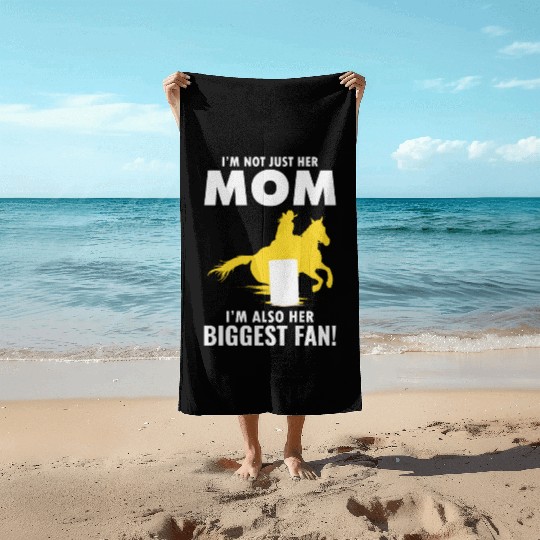 Barrel Racer Racing Horse Riding Mom Mothers day Beach Towels