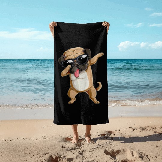 Dabbing Pug Dog Lover Beach Towels