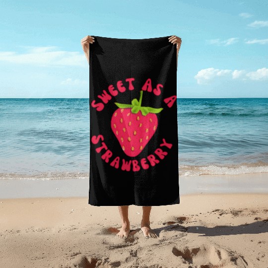 Sweet As A Strawberry Beach Towels