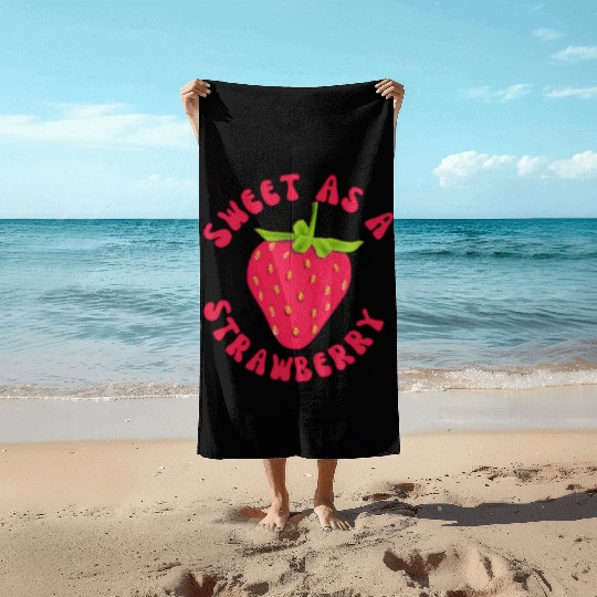 Sweet As A Strawberry Beach Towels