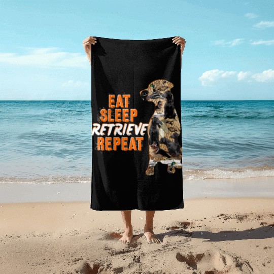 Labrador Retriever Duck Hunting Design Beach Towels