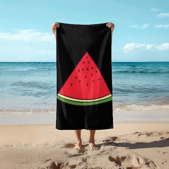 Watermelon - slice, piece, quarter, triangle Beach Towels