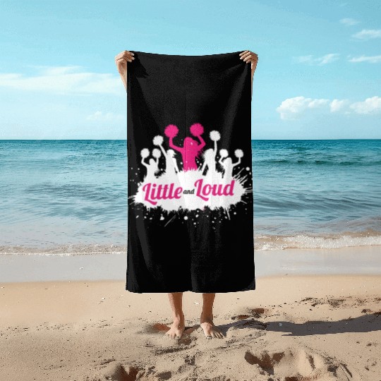 Little And Loud Cheerleading Cheerleader Beach Towels
