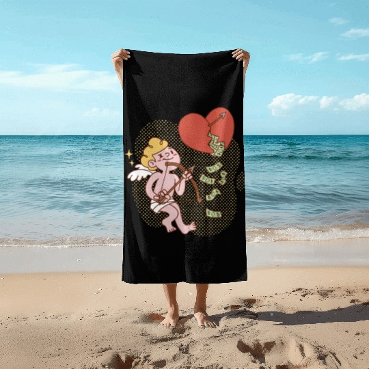 Funny cupid Beach Towels