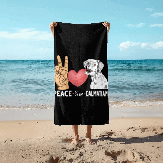 Cute Dalmatian Dog Lover Beach Towels