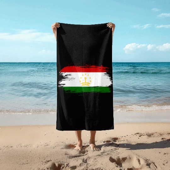 Tajikistan flag Beach Towels