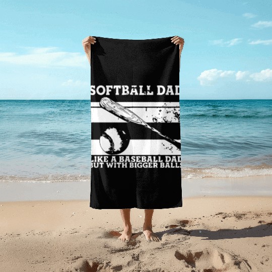 Softball Dad Beach Towels