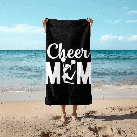 Womens Cheer Mom Gymnastics Cheerleading Mom Squad Beach Towels