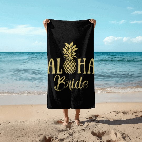 Aloha Bride Pineapple Hawaii Beach Towels