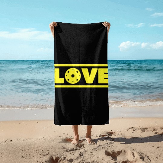 Pickleball Love Matching Retro Vintage Cute Pickle Beach Towels