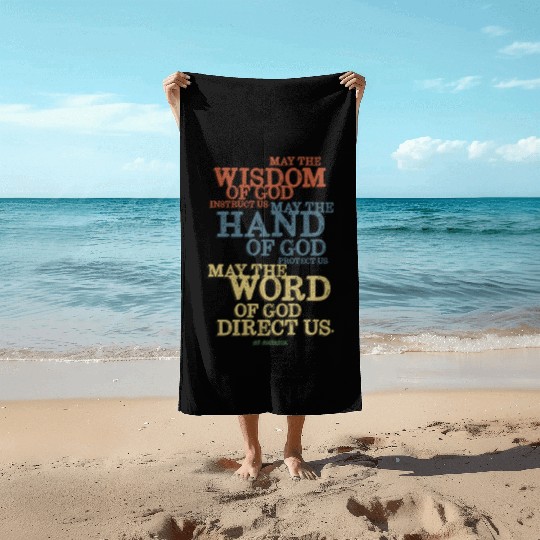 Christian Saint Patricks Day Word of God Protect U Beach Towels