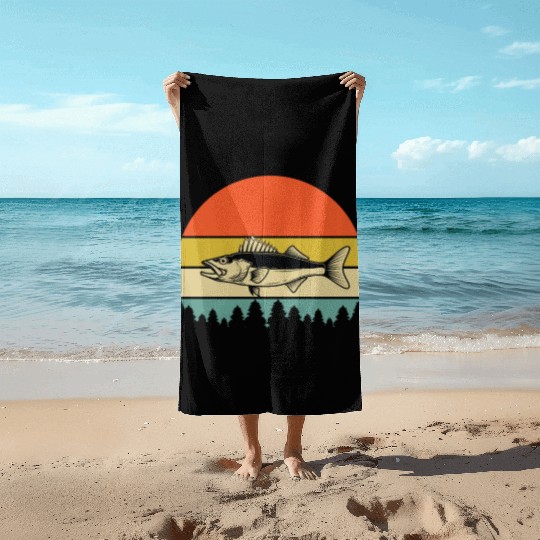 Walleye Fishing Beach Towels