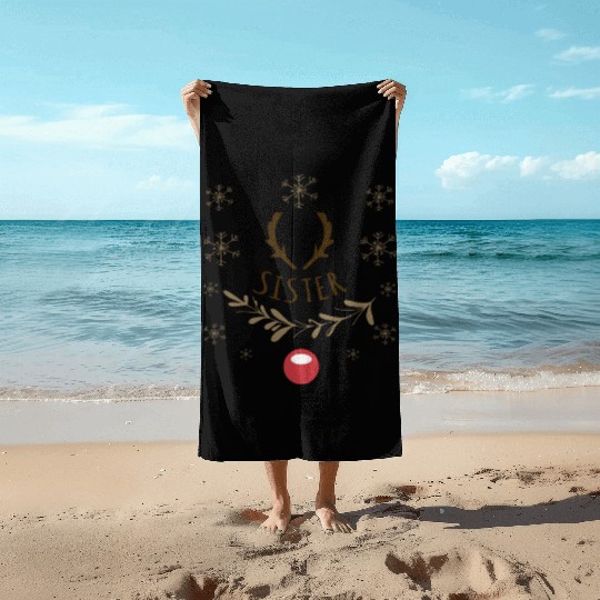 Sister Family Christmas Matching Beach Towels
