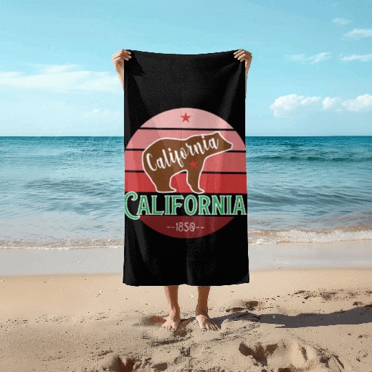 California Bear Flag Beach Towels