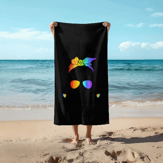 Proud Mom Of A Smartass Lesbian Daughter LGBTQ Beach Towels
