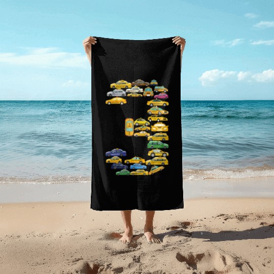 3rd Birthday Gift Taxi Car Boys Kids 3 Year Old Beach Towels