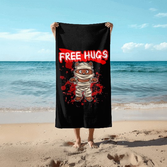 Free Hugs Halloween Sarcasm Scary Creepy Costume Beach Towels