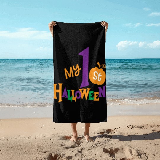 My 1st Halloween Creepy Punpkin Birthday Kids Beach Towels