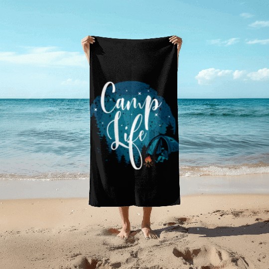 Camping Camper Present Nature Lover Van Beach Towels