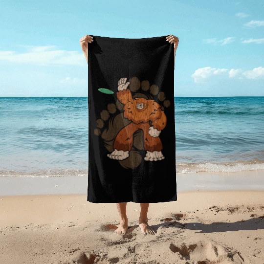 Bigfoot Disc Golf Sasquatch Throwing Disc Beach Towels