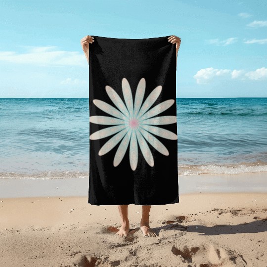 Blue and Coral Flower Beach Towels