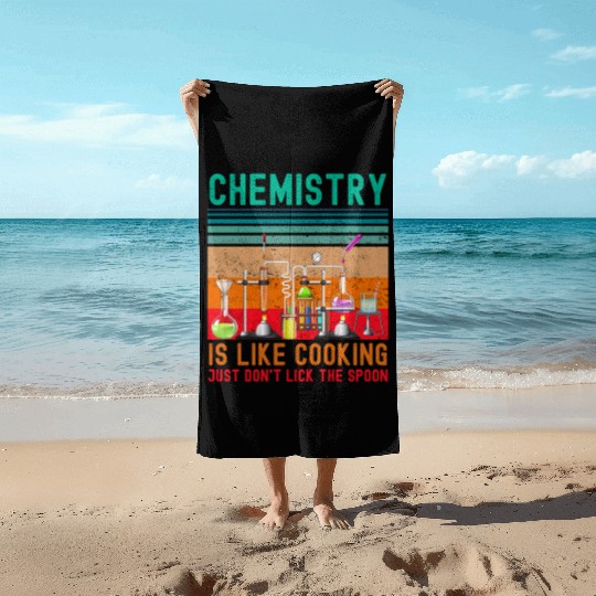 Funny chemistry lab chemical laboratory technician Beach Towels