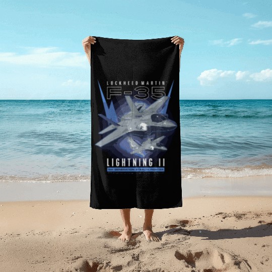 F-35 Lightning Ii 5Th Gen Stealth Fighter Beach Towels