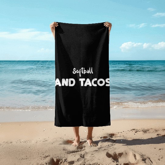 Softball And Tacos - Baseball Beach Towels