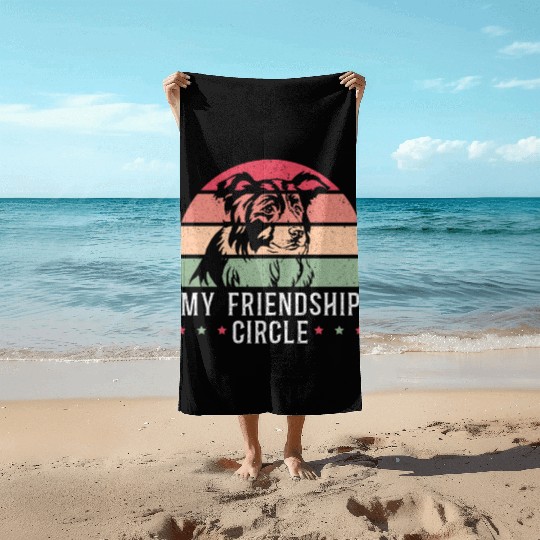 My Friendship Circle Dog Puppy Paw Border Collie Beach Towels
