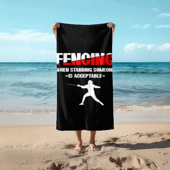 Fencing Sabre Fencing Fight Beach Towels